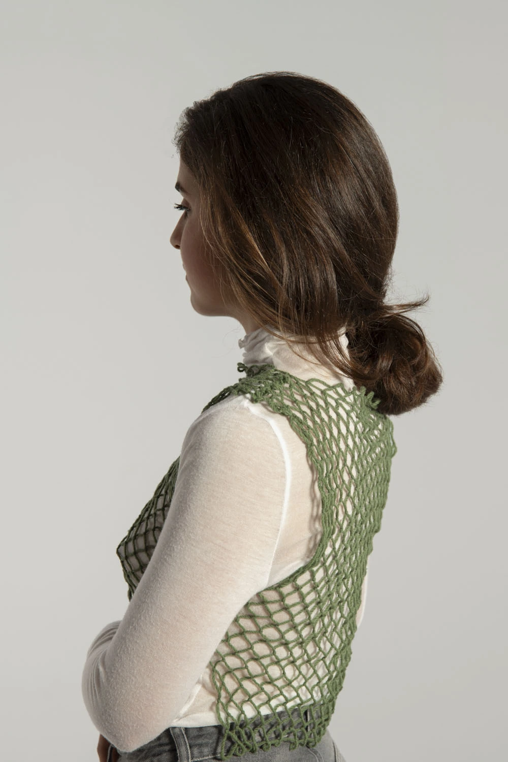 Top bedul verde lana nuedu textiles Top bedul verde lana