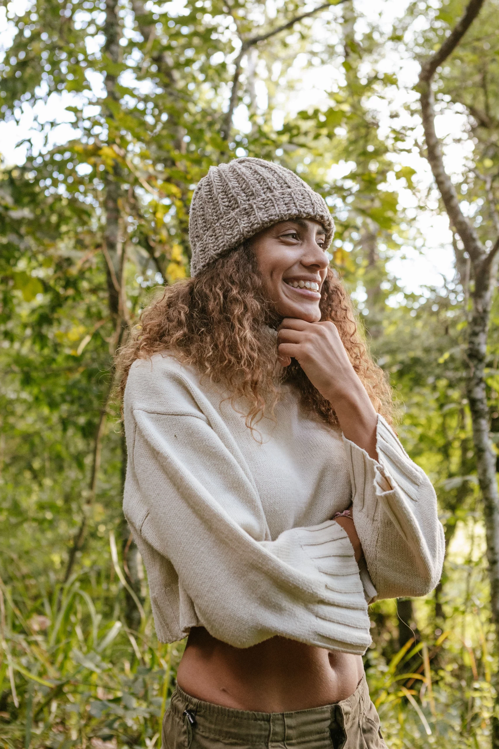 gorro liquen blanco lana modelo con gorro liquen blanco