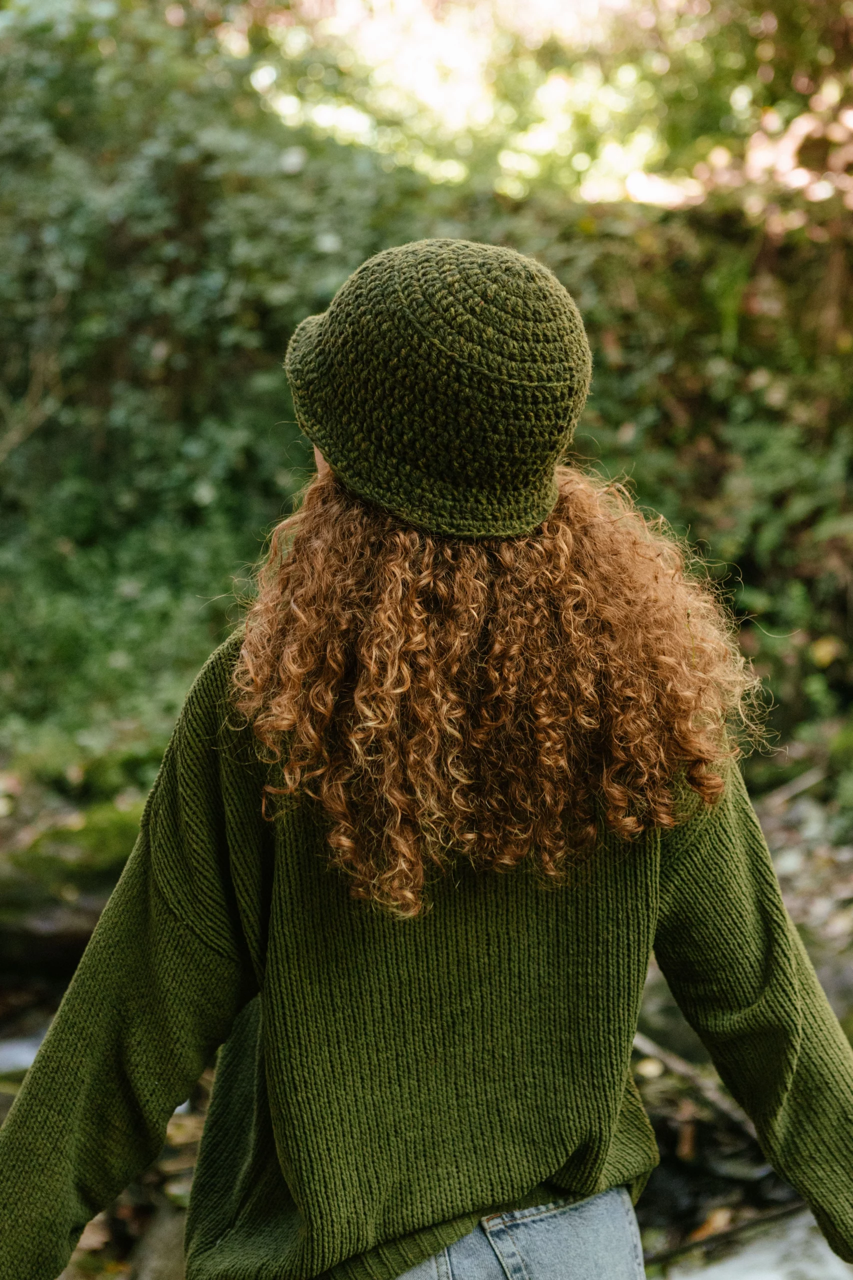 modelo gorro bucket lana musgo