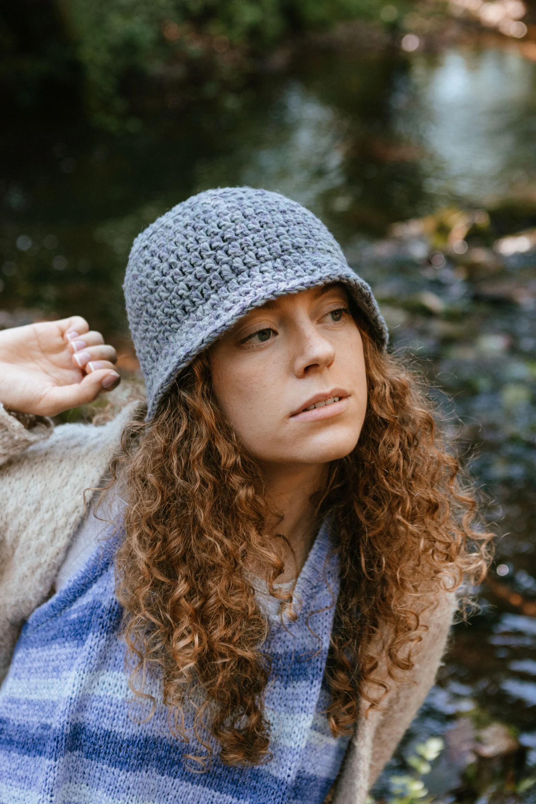 gorro bucket lana casrrasquilla azul modelo 2 modelo gorro bucket lana carrasquilla azul