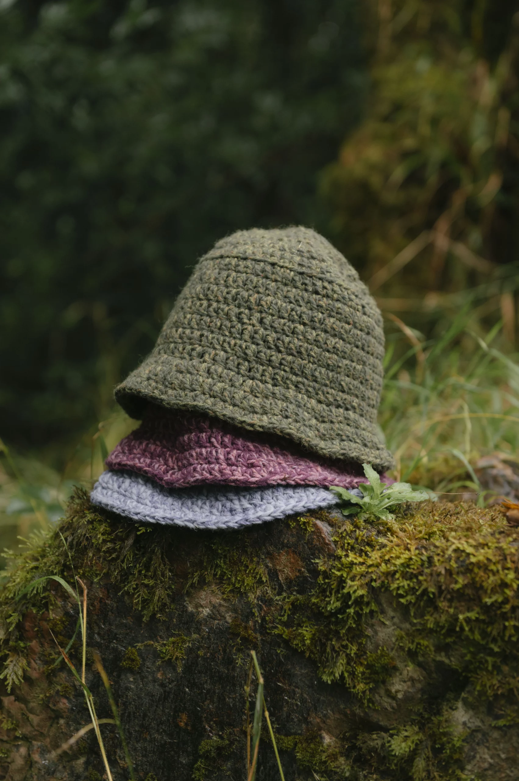 Gorro carrasquilla azul, musgo y brezo lana Gorro carrasquilla azul, musgo y brezo lana