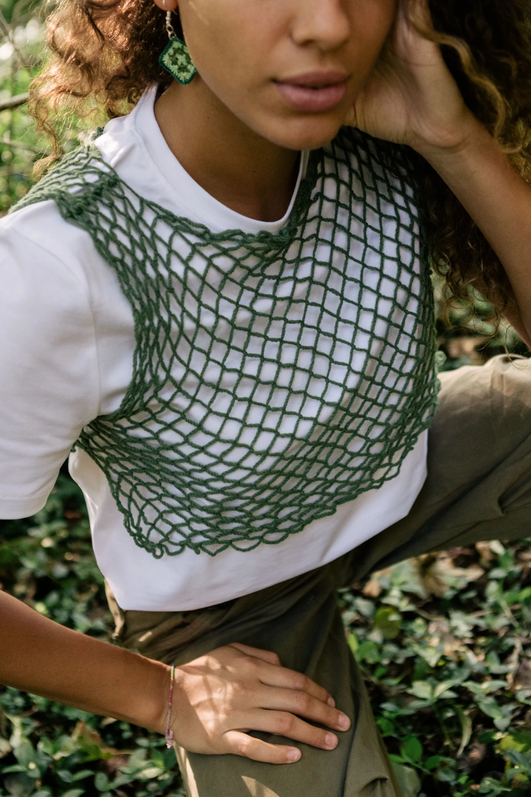 Top bedul verde lana nuedu textiles Top bedul verde cerca lana