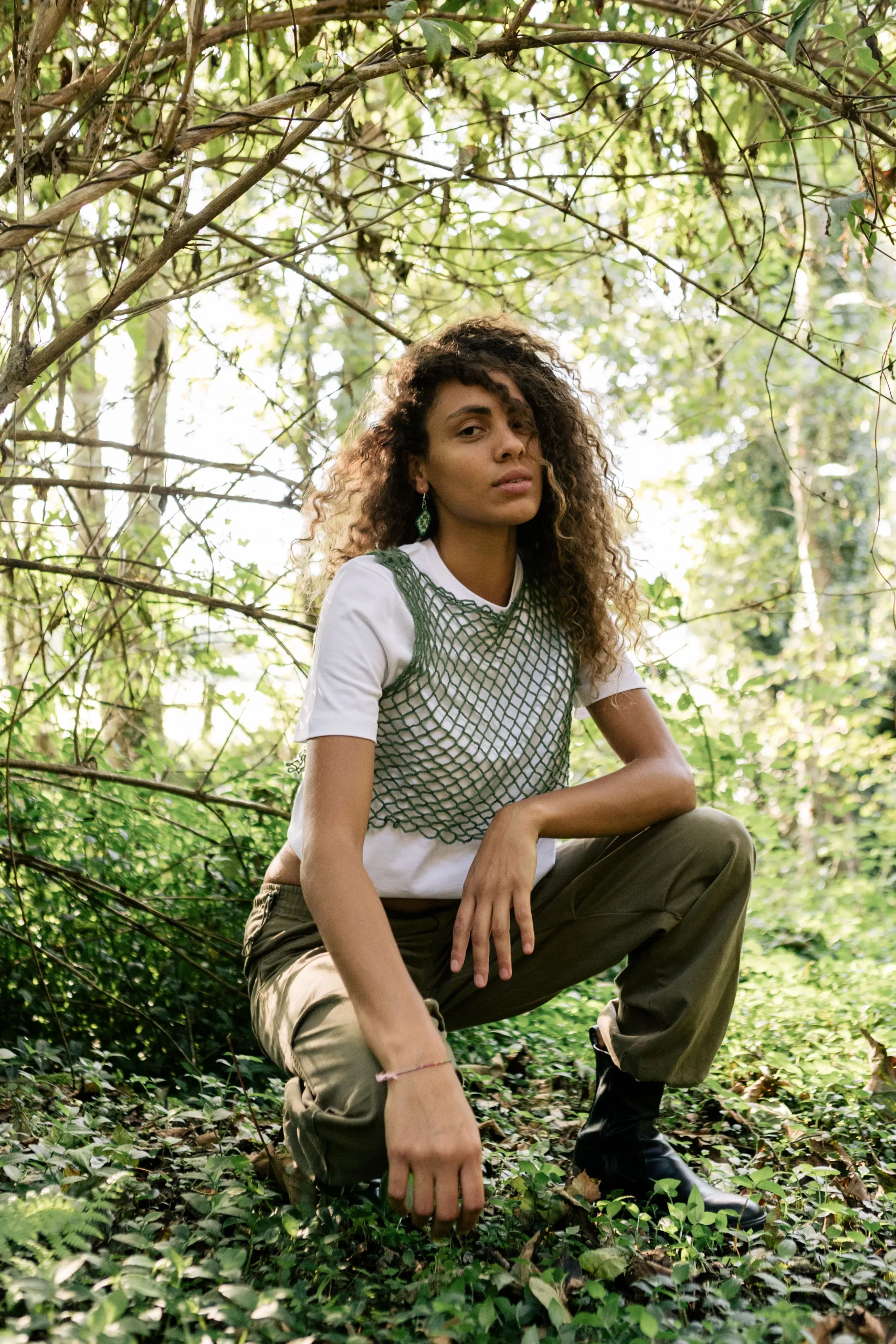 Top bedul verde lana nuedu textiles Top bedul verde lana