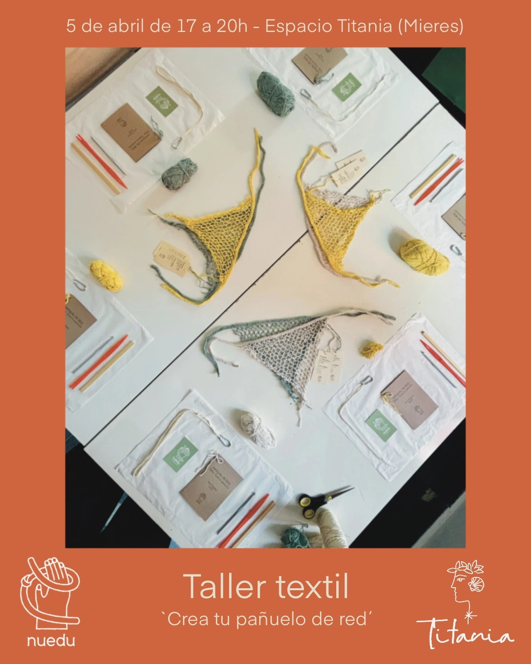 cartel 2 taller crea tu pañuelo de red en titania mieres 2025