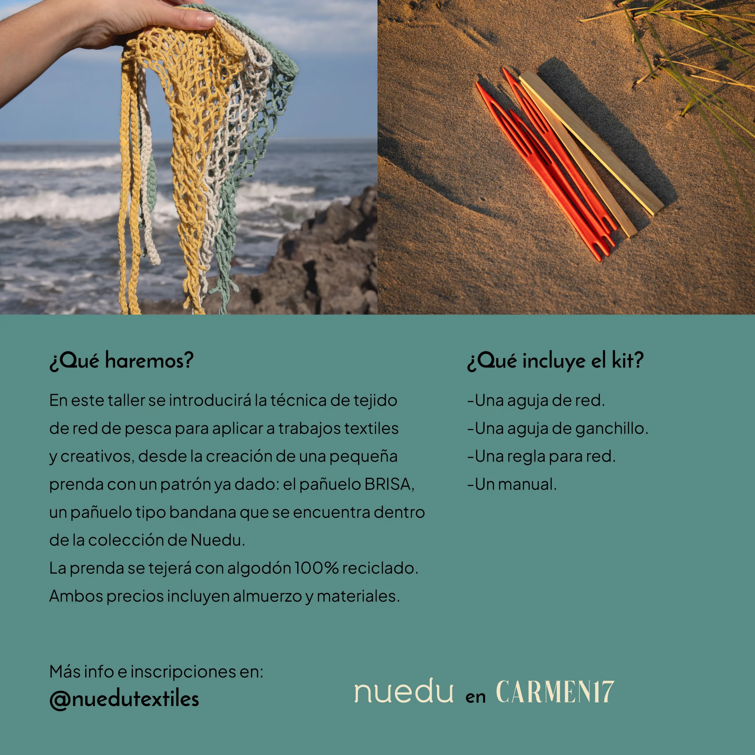 cartel taller crea tu pañuelo de red en carmen enero 2025 2 cartel taller crea tu pañuelo de red en carmen17 enero 2025